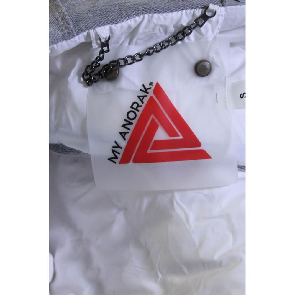 Anorak Womens Colorblock Short Sleeved Hooded Puffer Vest White Gray Size S - Picture 4 of 6